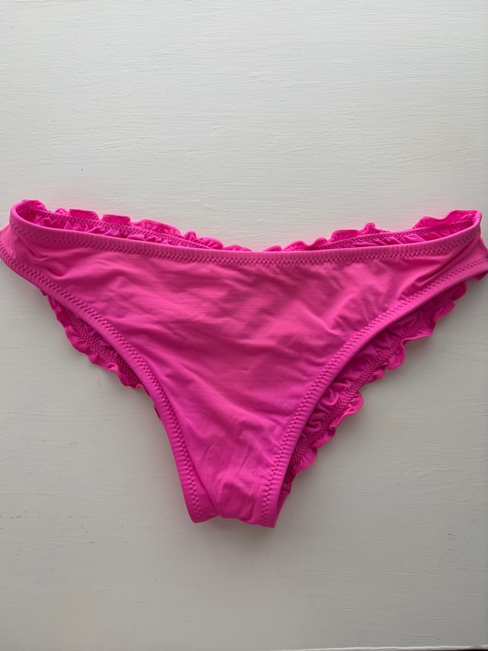 PINK Victoria’s Secret Bikini Bottom Hot Pink Ruffle Size Large